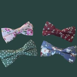 Floral Bow Tie Set Adjustable No Tie-‎ Multicolor